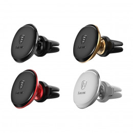 Магнитный держатель Baseus Magnetic Air Vent Car Mount Holder with cable clip Gold/золотой SUGX-A0V