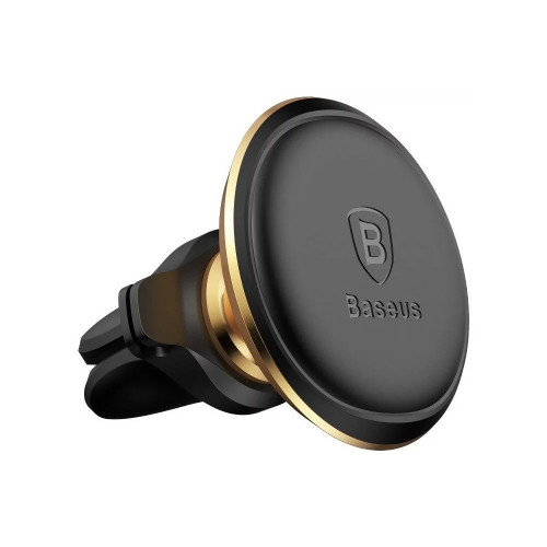 Магнитный держатель Baseus Magnetic Air Vent Car Mount Holder with cable clip Gold/золотой SUGX-A0V